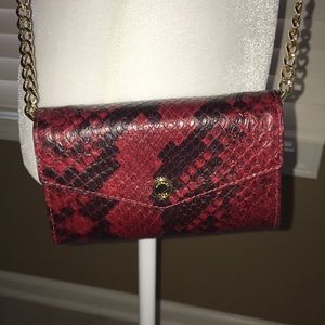 Michael Kors Red snake skin crossbody bag